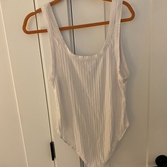 Free People White Ribbed Bodysuit - Picture 2 of 2